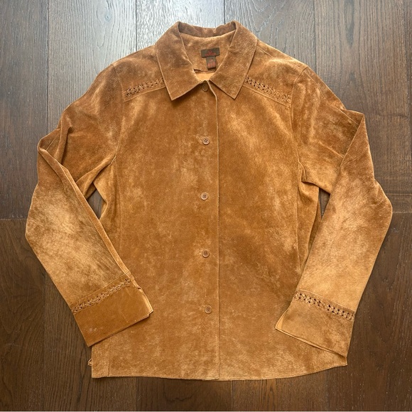 Danier Jackets & Blazers - Vintage Danier Canada Leather Suede Women's Jacket Sz S Brown Coat Button Up